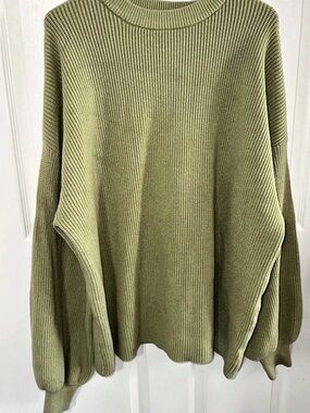 Charcoal Sage Green Knit Oversized Sweater Size M/L